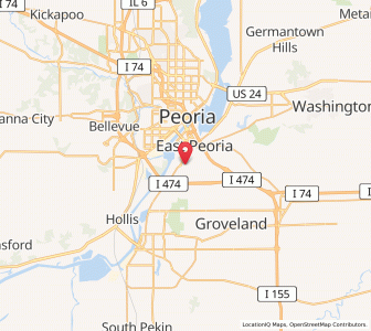 Map of Creve Coeur, Illinois