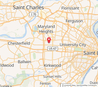 Map of Creve Coeur, Missouri