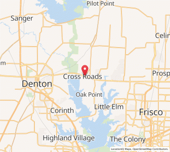Map of Cross Roads, Texas