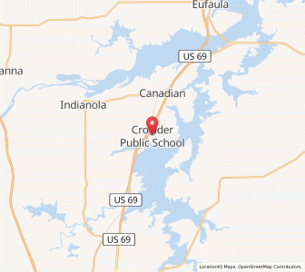 Map of Crowder, Oklahoma