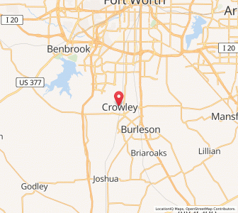 Map of Crowley, Texas