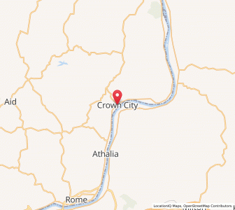 Map of Crown City, Ohio