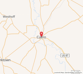 Map of Cuero, Texas