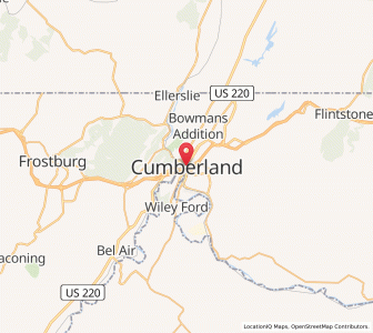 Map of Cumberland, Maryland