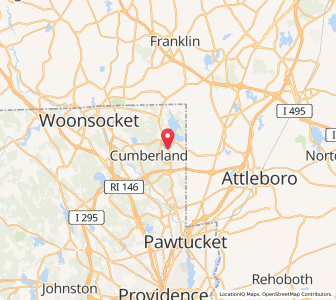 Map of Cumberland, Rhode Island