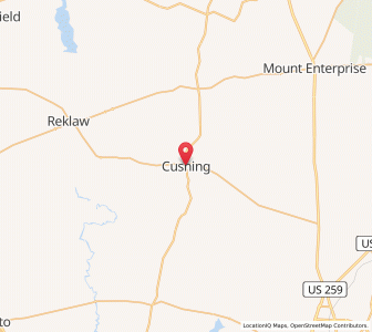 Map of Cushing, Texas