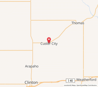 Map of Custer City, Oklahoma