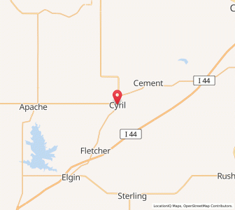 Map of Cyril, Oklahoma