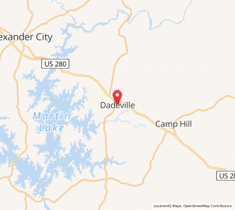Map of Dadeville, Alabama