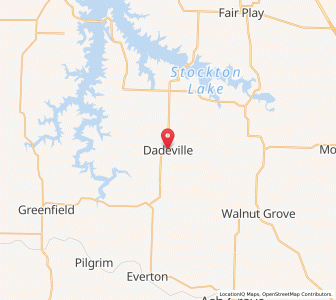 Map of Dadeville, Missouri