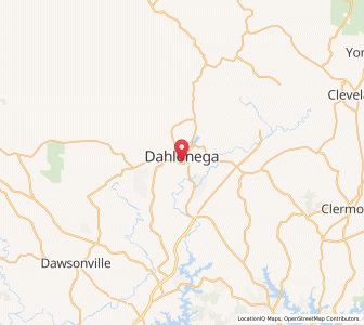 Map of Dahlonega, Georgia