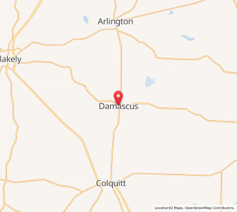 Map of Damascus, Georgia