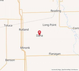 Map of Dana, Illinois