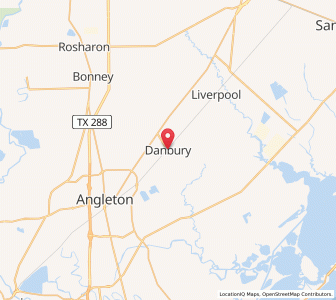 Map of Danbury, Texas