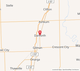 Map of Danforth, Illinois