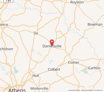 Map of Danielsville, Georgia