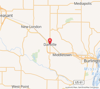 Map of Danville, Iowa