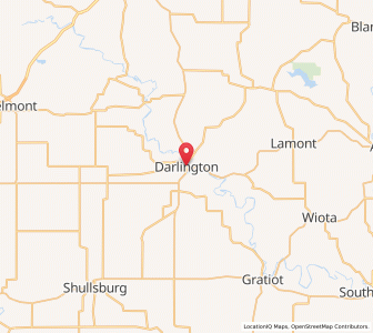 Map of Darlington, Wisconsin