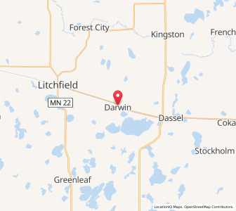 Map of Darwin, Minnesota