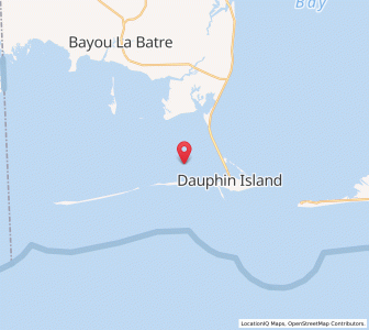 Map of Dauphin Island, Alabama