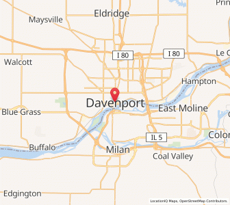 Map of Davenport, Iowa