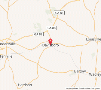 Map of Davisboro, Georgia