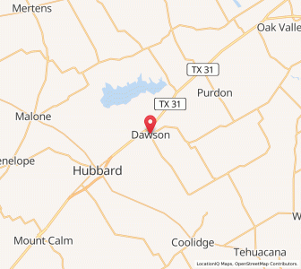 Map of Dawson, Texas