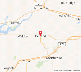 Map of De Land, Illinois