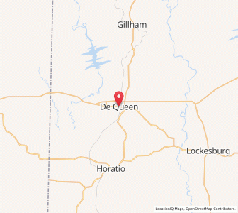 Map of De Queen, Arkansas