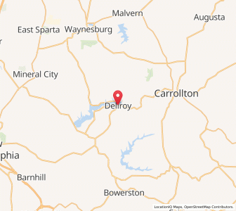 Map of Dellroy, Ohio