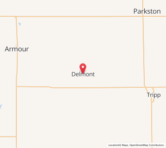 Map of Delmont, South Dakota