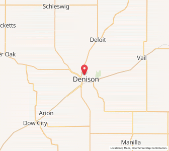 Map of Denison, Iowa