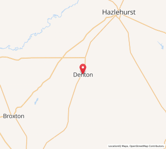 Map of Denton, Georgia