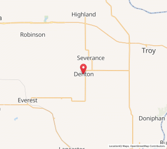 Map of Denton, Kansas