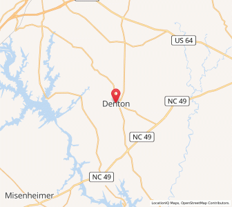 Map of Denton, North Carolina