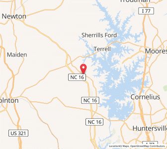 Map of Denver, North Carolina