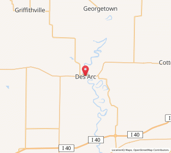 Map of Des Arc, Arkansas