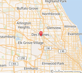 Map of Des Plaines, Illinois