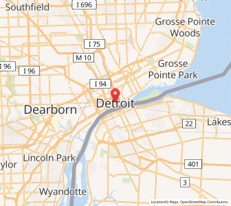 Map of Detroit, Michigan