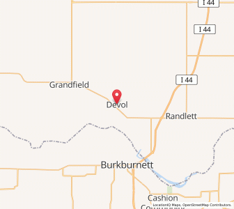 Map of Devol, Oklahoma