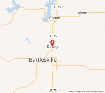 Map of Dewey, Oklahoma