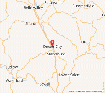 Map of Dexter City, Ohio