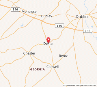 Map of Dexter, Georgia