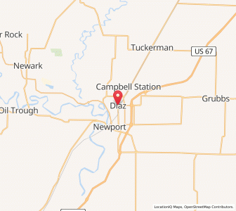 Map of Diaz, Arkansas