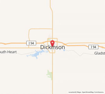 Map of Dickinson, North Dakota