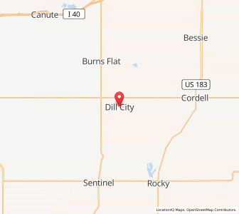Map of Dill City, Oklahoma