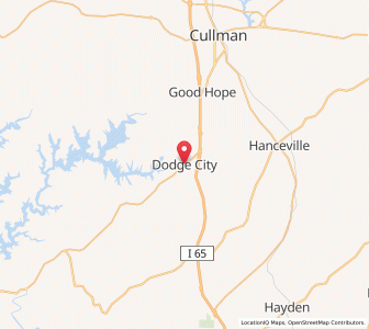 Map of Dodge City, Alabama