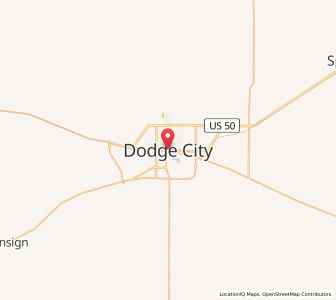 Map of Dodge City, Kansas