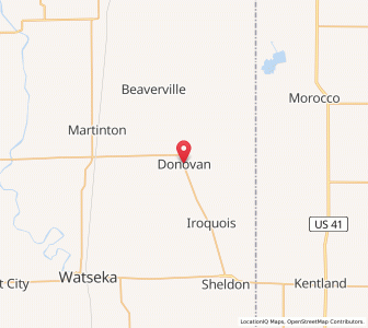 Map of Donovan, Illinois