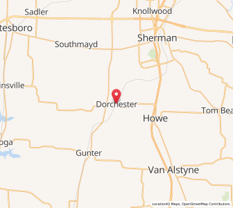 Map of Dorchester, Texas